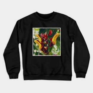 Pretty Red And Yellow Flower with green leaves nature lovers beautiful photography design Crewneck Sweatshirt